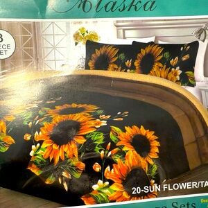 Queen 3 piece fluffy double sided blanket